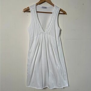 Michael Stars‎ Tank Top White Crochet Lace V-Neck Empire Waist OS